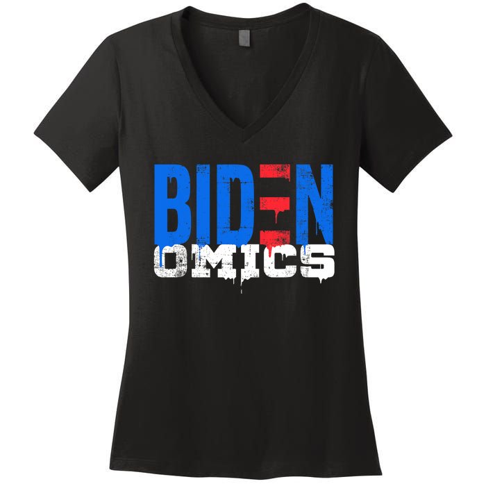 Bidenomics Anti Biden Admin President Joe BidenS Economics Women's V-Neck T-Shirt