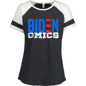 Bidenomics Anti Biden Admin President Joe BidenS Economics Enza Ladies Jersey Colorblock Tee