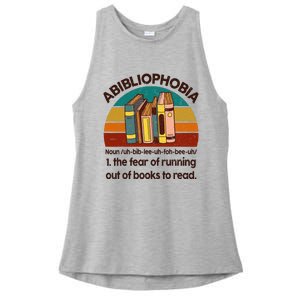 Book Abibliophobia Bookworm Girl Women Teacher Reading Ladies PosiCharge Tri-Blend Wicking Tank