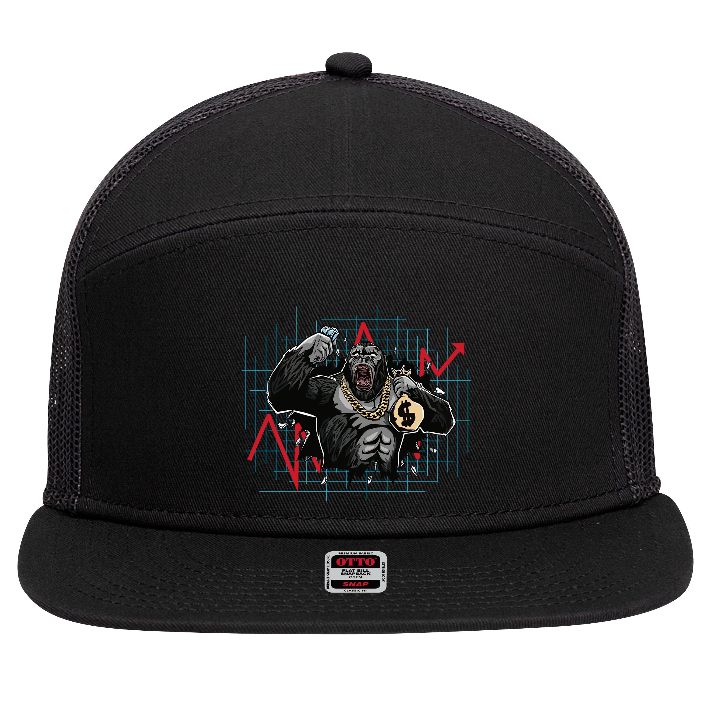 Bitcoin Ape 7 Panel Mesh Trucker Snapback Hat
