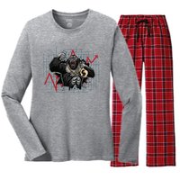 Bitcoin Ape Women's Long Sleeve Flannel Pajama Set 