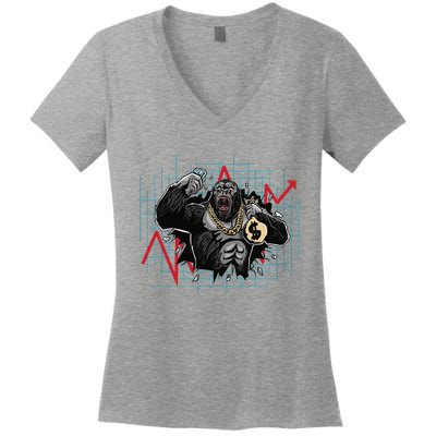 Bitcoin Ape Women's V-Neck T-Shirt