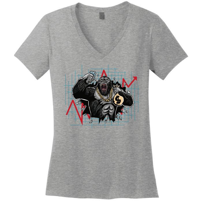 Bitcoin Ape Women's V-Neck T-Shirt