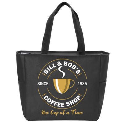 Bill And Bobs Coffee Shop AA Recovery Gift Zip Tote Bag