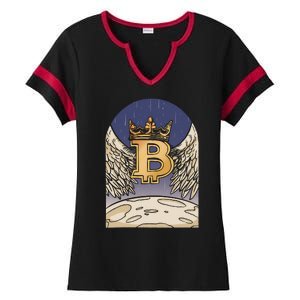 Bitcoin Angel Ladies Halftime Notch Neck Tee