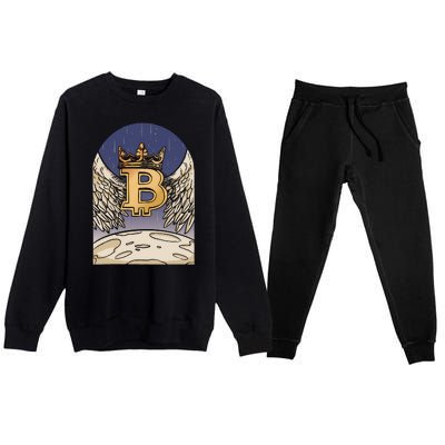 Bitcoin Angel Premium Crewneck Sweatsuit Set