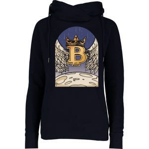 Bitcoin Angel Womens Funnel Neck Pullover Hood