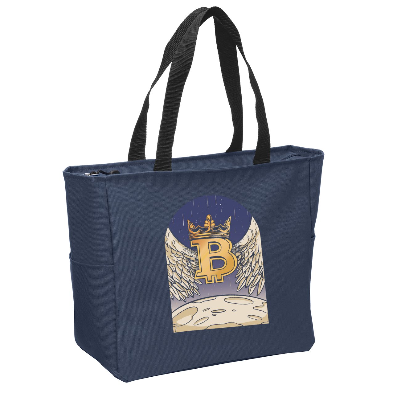 Bitcoin Angel Zip Tote Bag