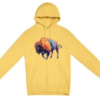 Buffalo American Bison Western Gift Premium Pullover Hoodie