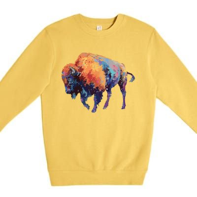 Buffalo American Bison Western Gift Premium Crewneck Sweatshirt