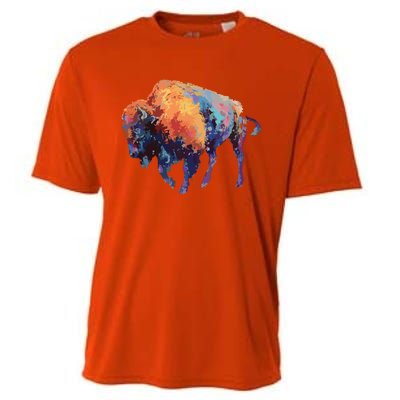 Buffalo American Bison Western Gift Cooling Performance Crew T-Shirt