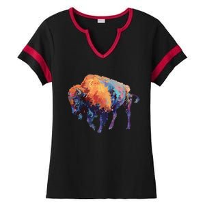 Buffalo American Bison Western Gift Ladies Halftime Notch Neck Tee