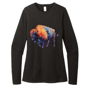 Buffalo American Bison Western Gift Womens CVC Long Sleeve Shirt