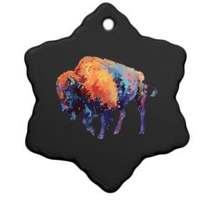 Buffalo American Bison Western Gift Ceramic Star Ornament