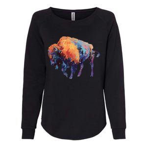 Buffalo American Bison Western Gift Womens California Wash Sweatshirt