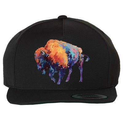 Buffalo American Bison Western Gift Wool Snapback Cap