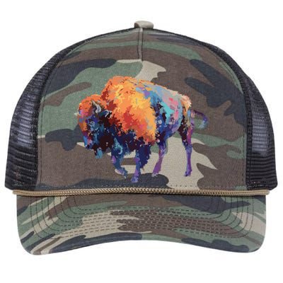 Buffalo American Bison Western Gift Retro Rope Trucker Hat Cap