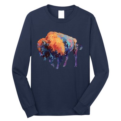 Buffalo American Bison Western Gift Long Sleeve Shirt