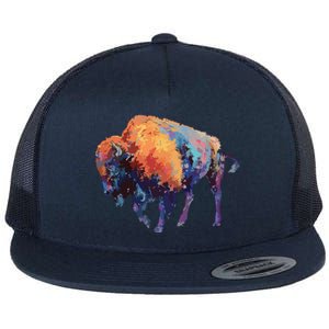 Buffalo American Bison Western Gift Flat Bill Trucker Hat