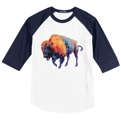 Buffalo American Bison Western Gift Baseball Sleeve Shirt