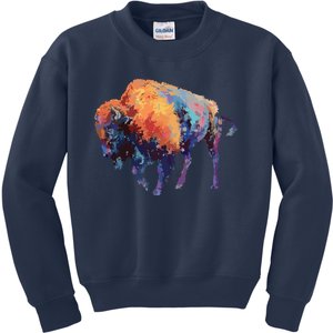 Buffalo American Bison Western Gift Kids Sweatshirt