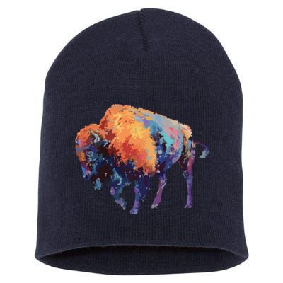 Buffalo American Bison Western Gift Short Acrylic Beanie