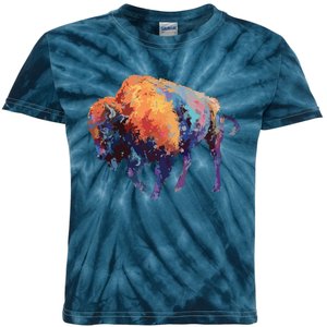 Buffalo American Bison Western Gift Kids Tie-Dye T-Shirt