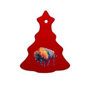 Buffalo American Bison Western Gift Ceramic Tree Ornament