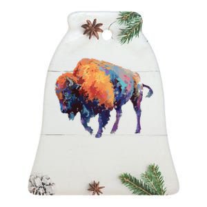 Buffalo American Bison Western Gift Ceramic Bell Ornament