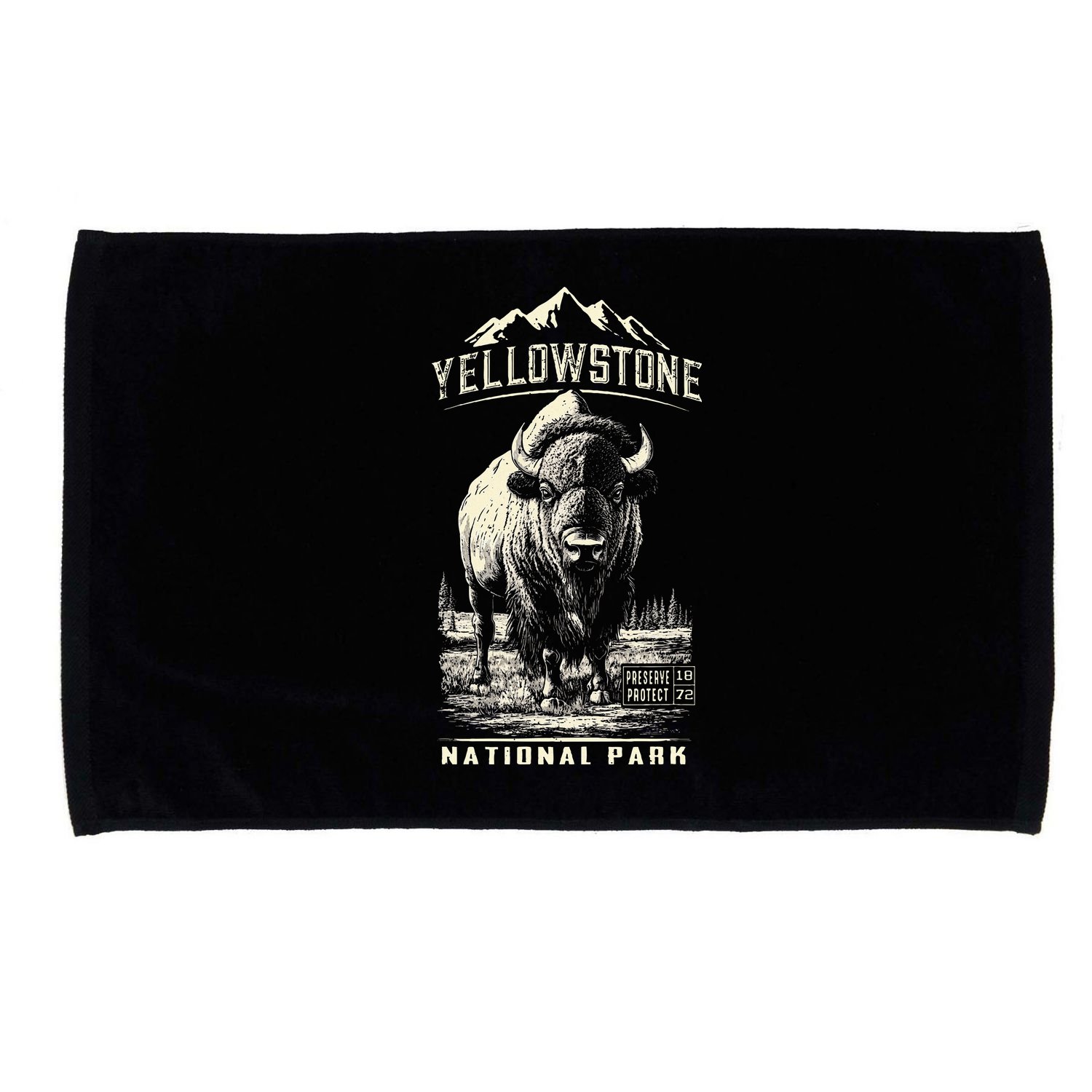 Buffalo American Bison Yellowstone National Park Microfiber Hand Towel