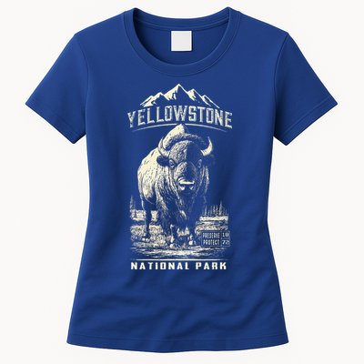 Buffalo American Bison Yellowstone National Park Womens T-Shirt
