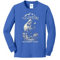 Buffalo American Bison Yellowstone National Park Kids Long Sleeve Shirt