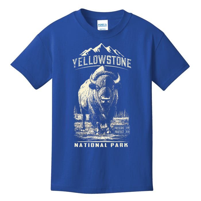 Buffalo American Bison Yellowstone National Park Kids T-Shirt