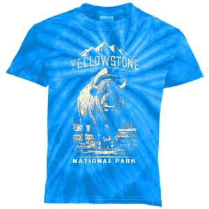 Buffalo American Bison Yellowstone National Park Kids Tie-Dye T-Shirt