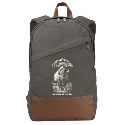 Buffalo American Bison Yellowstone National Park Cotton Canvas Backpack