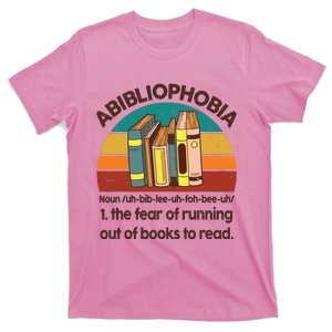 Book Abibliophobia Bookworm Girl Women Teacher Reading T-Shirt