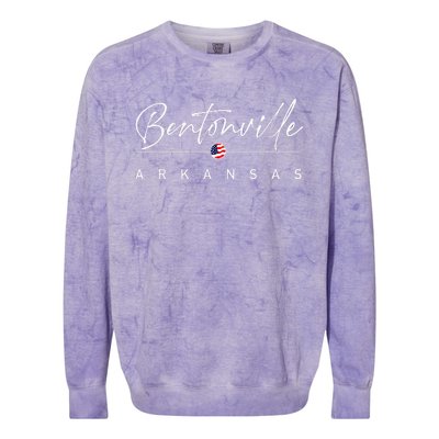 Bentonville Arkansas Colorblast Crewneck Sweatshirt