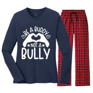 Be A Buddy Not A Bully Unity Day Orange Anti Bullying Women's Long Sleeve Flannel Pajama Set 