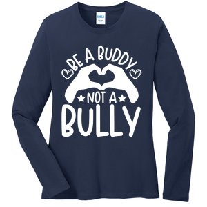 Be A Buddy Not A Bully Unity Day Orange Anti Bullying Ladies Long Sleeve Shirt