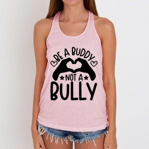 Be A Buddy Not A Bully Unity Day Orange Anti Bullying Women's Knotted Racerback Tank