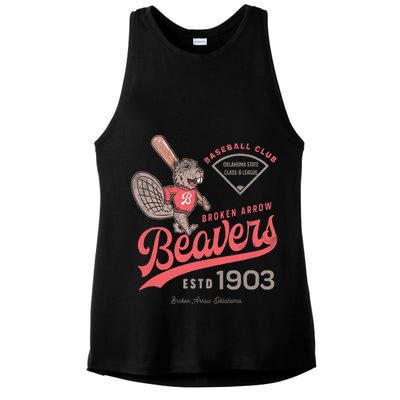 Broken Arrow Beavers Minor League Retro Baseball Team Ladies PosiCharge Tri-Blend Wicking Tank