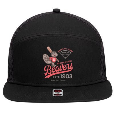 Broken Arrow Beavers Minor League Retro Baseball Team 7 Panel Mesh Trucker Snapback Hat