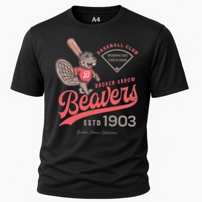 Broken Arrow Beavers Minor League Retro Baseball Team Cooling Performance Crew T-Shirt