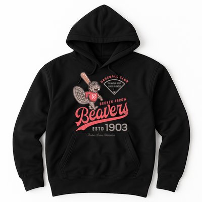 Broken Arrow Beavers Minor League Retro Baseball Team Hoodie