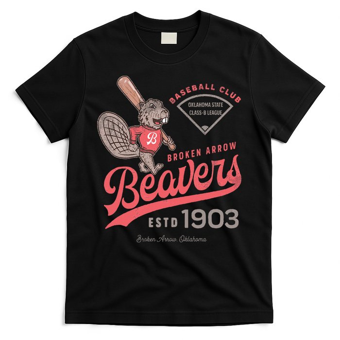 Broken Arrow Beavers Minor League Retro Baseball Team T-Shirt
