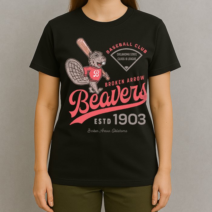 Broken Arrow Beavers Minor League Retro Baseball Team T-Shirt