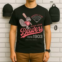 Broken Arrow Beavers Minor League Retro Baseball Team T-Shirt