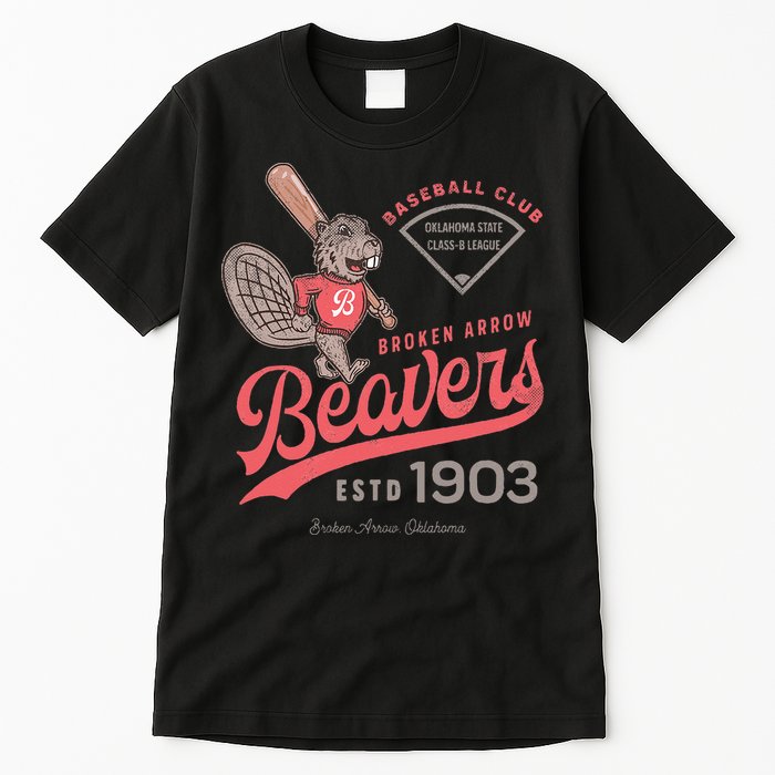 Broken Arrow Beavers Minor League Retro Baseball Team Tall T-Shirt