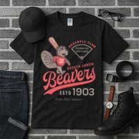 Broken Arrow Beavers Minor League Retro Baseball Team Tall T-Shirt