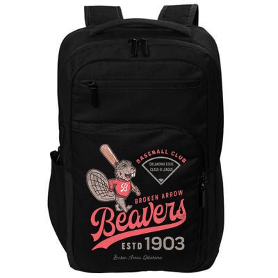 Broken Arrow Beavers Minor League Retro Baseball Team Impact Tech Backpack